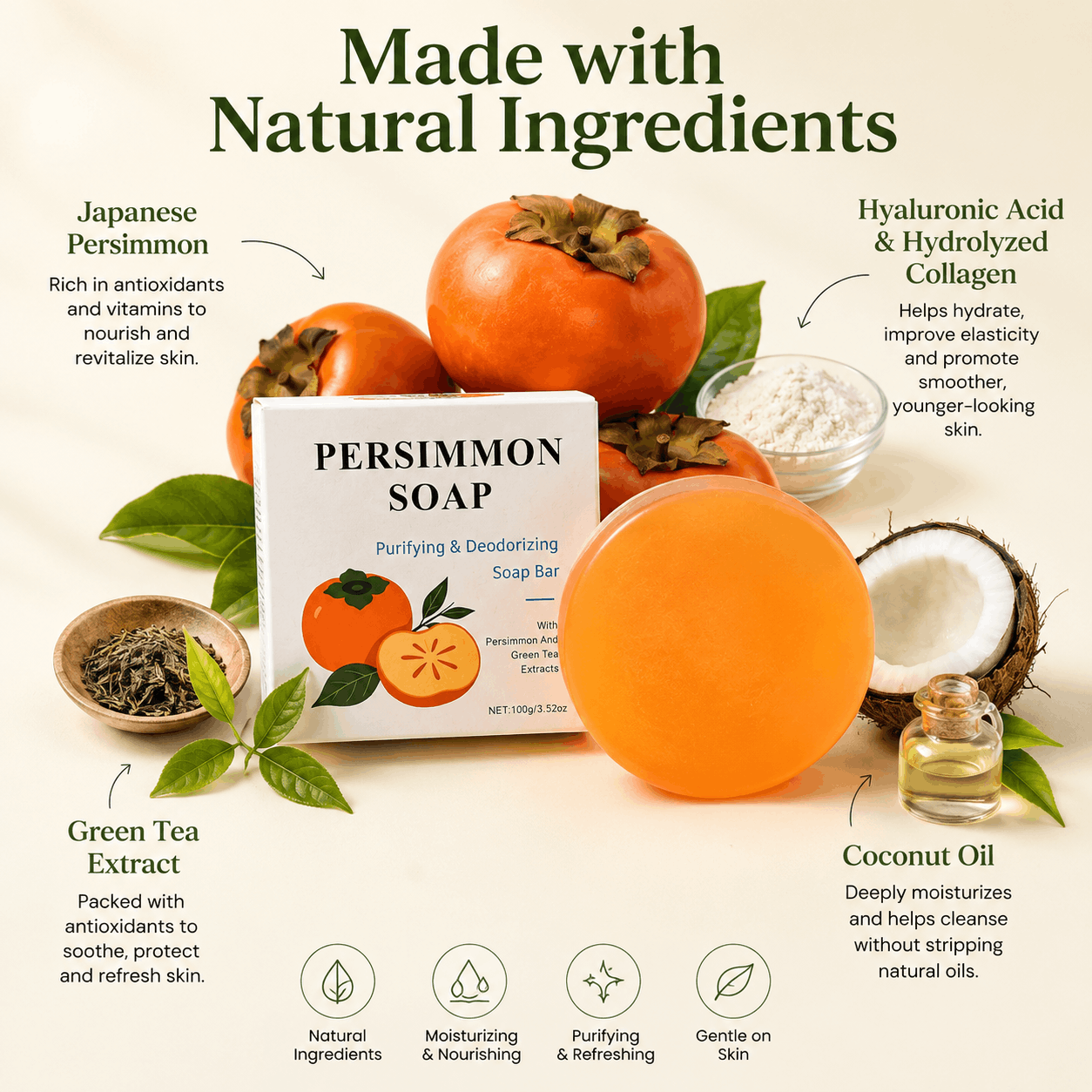 Japanese Persimmon Soap for 2-nonenal Odor